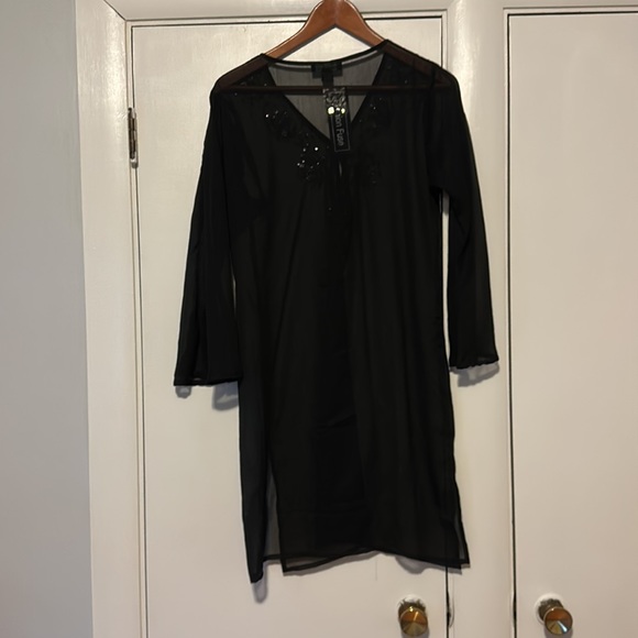 Sheer black beach, cover-up, brand new with tags - Picture 3 of 4